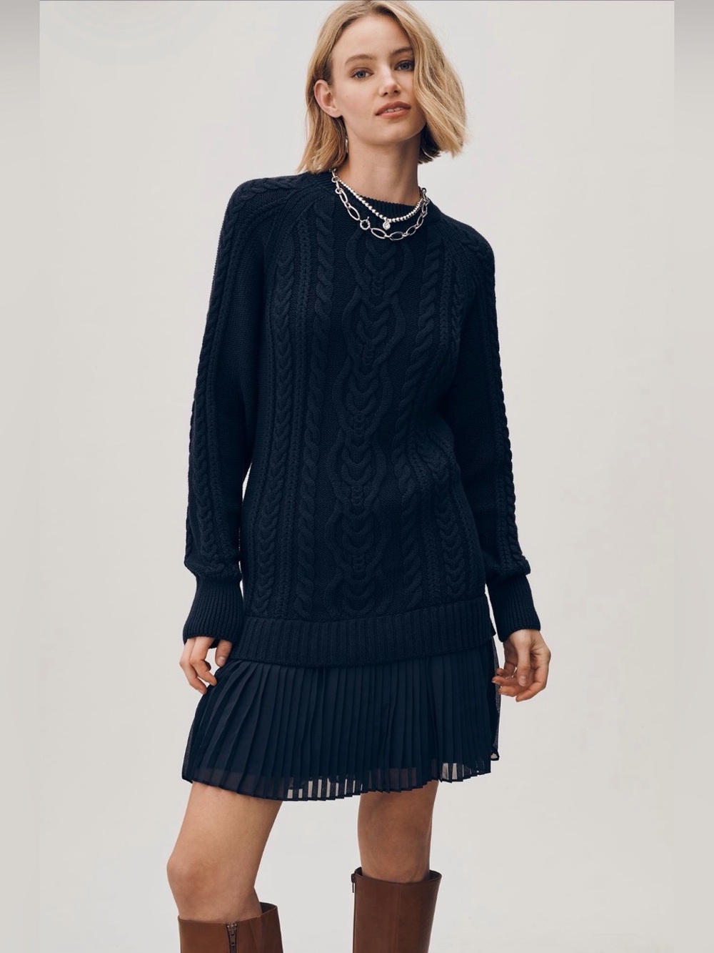 Anthropologie Delphine Sweater Twofer Mini Dress